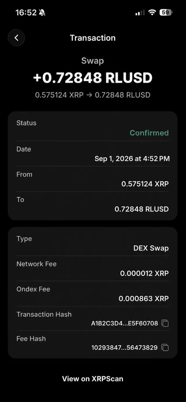 Ondex issued XRPL asset view with currency and issuer context