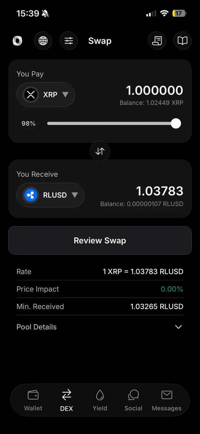 Ondex AMM-aware swap quote with minimum received